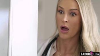 Hot blonde doctor Emma Hix finds a patient jerking off in her office and she needed to know more